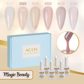 ACOS Gel Polish 6pcs Set (Nude Transparent Colour ) - Lashmer
